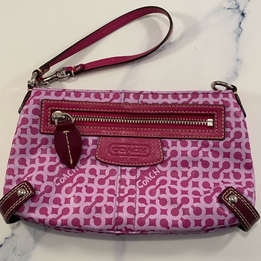 Coach Pink Vinyl Wristlet